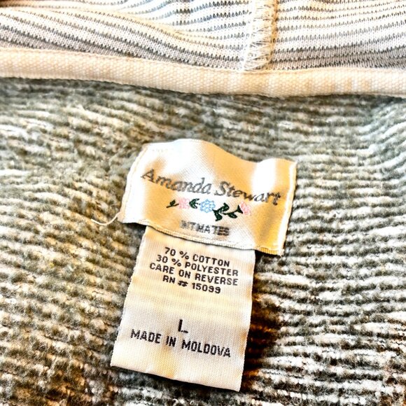 Amanda Stewart Long Robe With Hood Front Zipper Pockets Womens size large - Picture 9 of 12